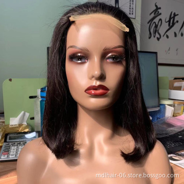 Cheap raw Brazilian human hair natural color bob lace wig,wholesale cuticle aligned short straight hair 4*4 lace front wigs